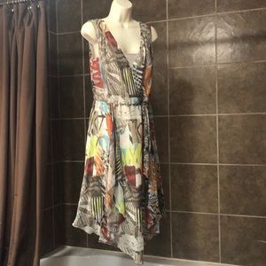 Simon Chang Stunning Layered Look Dress Size 6. New with Tags.